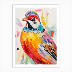 Colourful Bird Painting Partridge 3 Art Print