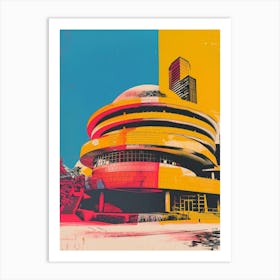 The Guggenheim Museum New York Colourful Silkscreen Illustration 3 Art Print