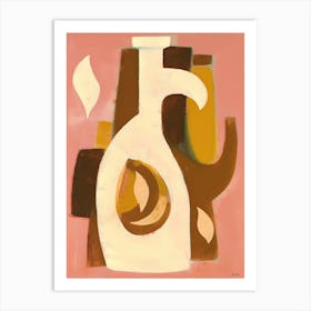 Pink Terracotta Painting Abstract 2 Art Print