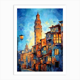 Galata Tower Pixel Art 10 Art Print