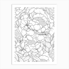 Shirley Temple Peonies 3 Drawing Art Print
