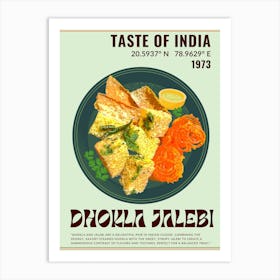 "Savor the Fusion: Dhokla Jalebi" Art Print