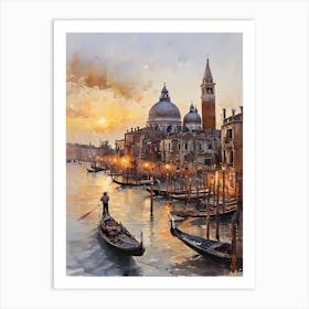 Venice At Sunset Art Print