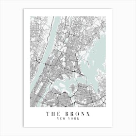 The Bronx New York Street Map Minimal Color Art Print