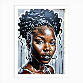 Graffiti Mural Of Beautiful Black Woman 373 Art Print