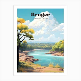 Kruger National Park South Africa River Modern Travel Art Art Print