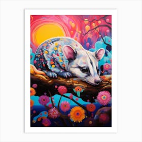  A Sleeping Possum Vibrant Paint Splash 1 Art Print