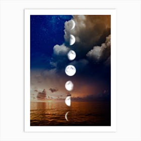 Moon Phases - Moon phases poster Art Print