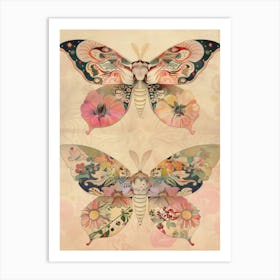 Spring Butterflies William Morris Style 3 Art Print