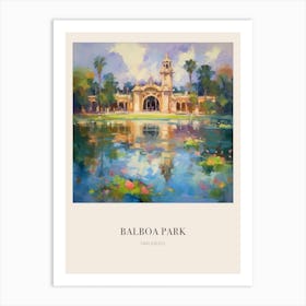 Balboa Park San Diego Vintage Cezanne Inspired Poster Art Print