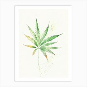 Hemp Herb Minimalist Watercolour 2 Art Print