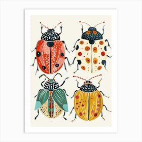 Colourful Insect Illustration Ladybug 31 Art Print