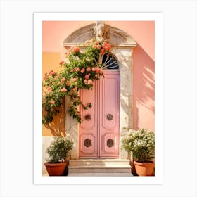 Pink Mediterranean Door Art Print