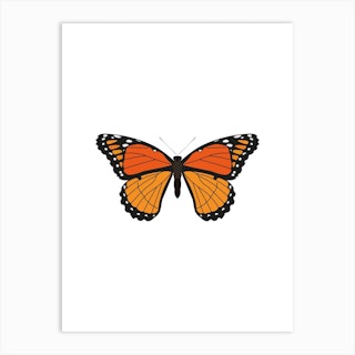 Orange Monarch Butterfly Art Print