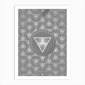Geometric Glyph Sigil with Hex Array Pattern in Gray n.0101 Art Print