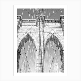 Black And White Brooklyn Bridge Art Print