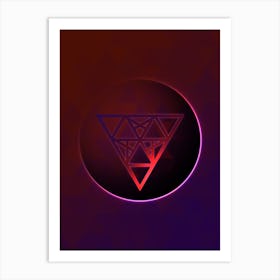 Geometric Neon Glyph on Jewel Tone Triangle Pattern 480 Art Print