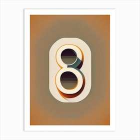 8, Number, Education Retro Minimal Art Print