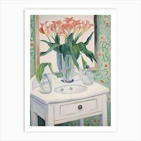 Bathroom Vanity Painting With A Calla Lily Bouquet 3 Art Print