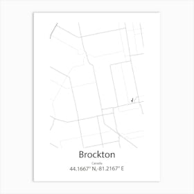 Brockton,Canada Minimalist Map Art Print