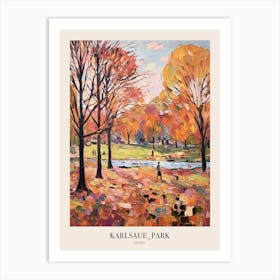 Autumn City Park Painting Karlsaue Park Kassel 2 Poster Art Print