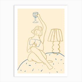 Girl Reading A Book Art Print