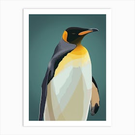 Emperor Penguin Cuverville Island Minimalist Illustration 4 Art Print