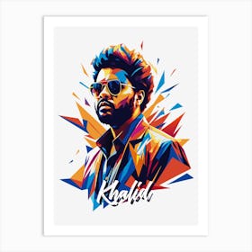 Khalid 02 Portrait Music Icon Style WPAP Pop Art Art Print