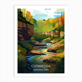 Cuyahoga Lake National Park Travel Poster Illustration Style 3 Art Print
