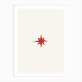 Retro Star Red Art Print