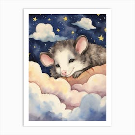 Baby Opossum 1 Sleeping In The Clouds Art Print