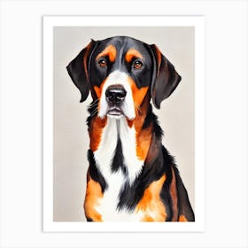 Black And Tan Coonhound 4 Watercolour Dog Art Print