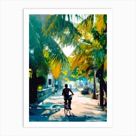 Bike In Paradise Art Print
