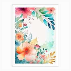 Watercolor Floral Background Art Print