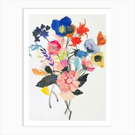 Bluebell 1 Collage Flower Bouquet Art Print