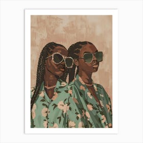 Two African Women In Sunglasses Art Print