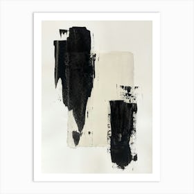 US  - Abstract Minimalist Painting , Black And White Art Print