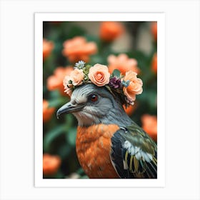 Bird In A Flower Crown 1 Póster