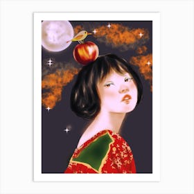 Moon girl Art Print