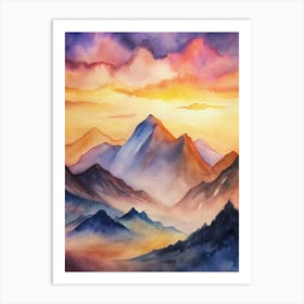 A Modern Aesthetic Blending Warm Sunset Hues With (1) Art Print