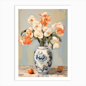 Pansy Flower And Peaches Still Life Painting 1 Dreamy Art Print