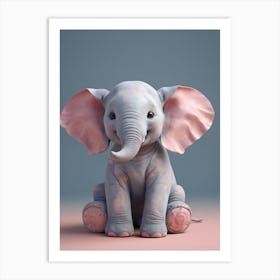 Cute Baby Elephant Nursery Ilustration (11) Art Print