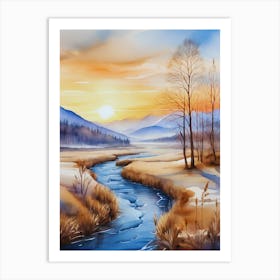 Winter Landscape Painting 11 Art Print