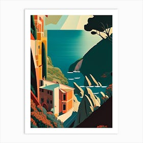 Cinque Terre National Park Italy Retro Art Print