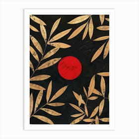 'Red Leaf' Art Print