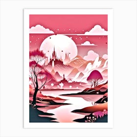 Pink Landscape 1 Art Print