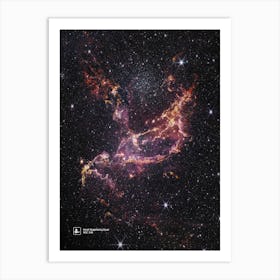 Dynamic star cluster, NGC 346, Small Magellanic Cloud (James Webb/JWST) — space poster, science poster, space photo, space art, jwst picture Art Print