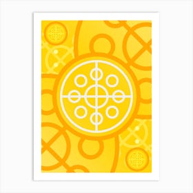 Geometric Abstract Glyph in Happy Yellow and Orange n.0054 Art Print