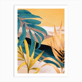 Modern Abstract Art Tropical Leaves 2 Art Print