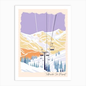 Poster Of Telluride Ski Resort   Colorado, Usa, Ski Resort Pastel Colours Illustration 3 Art Print
